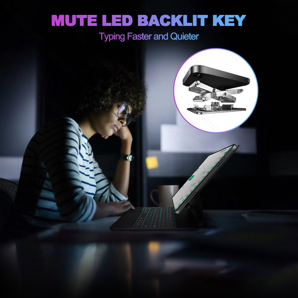 GOOJODOQ Magic Keyboard for iP - Ipad Cover Folio ulasan dan harga