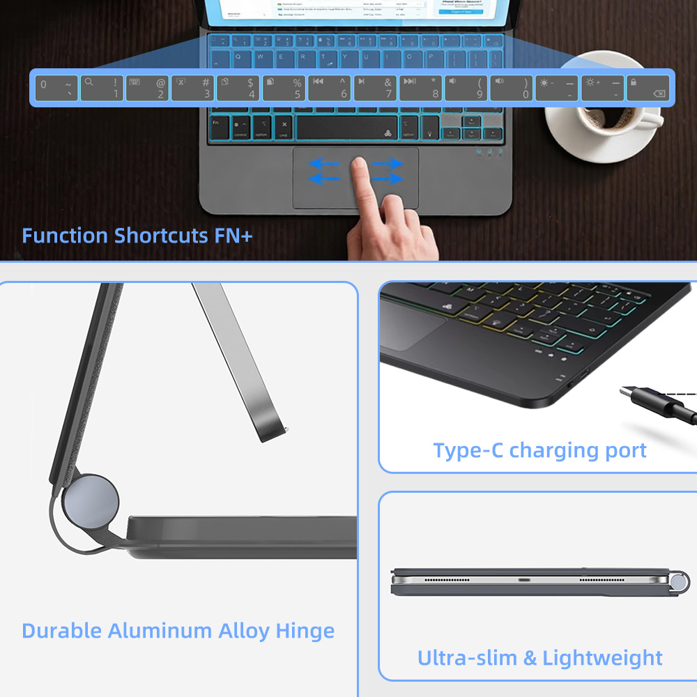 Wireless Backlit Keyboard Case - Ipad Cover Folio ulasan dan harga