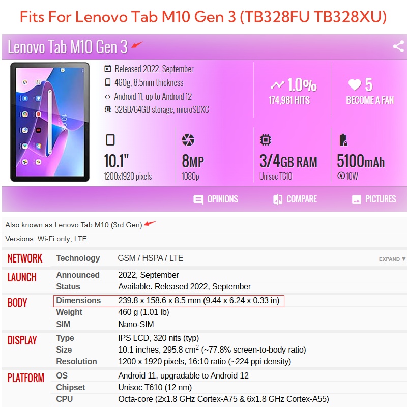 For Lenovo Tab M10 3rd Gen 10. - Tablet Accessories Case ulasan dan harga