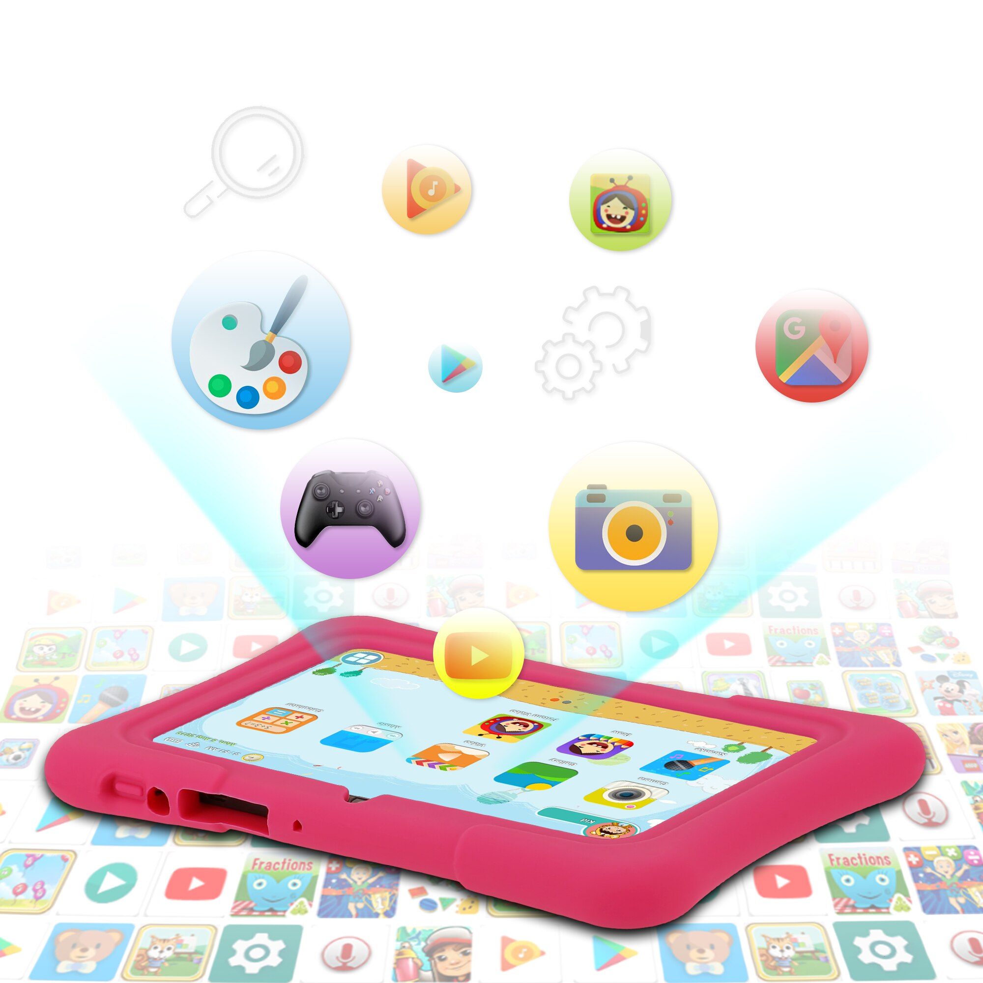 PRITOM 7 Inch Kids Tablet Quad - Kids Tablet With Accessories ulasan dan harga